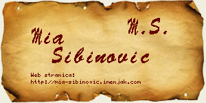 Mia Sibinović vizit kartica